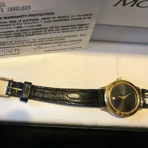 Women\'s 1996 Gold Movado Museum Watch SCRATCHED Vintage 1996 Museum Movado Gold Plated Watch, New  main image 4